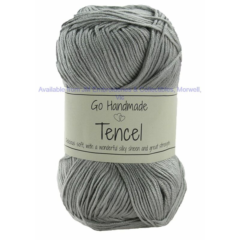 Go Handmade Tencil, LIGHT GREY, 50g Ball, 60% Bamboo 40% Tencel Yarn