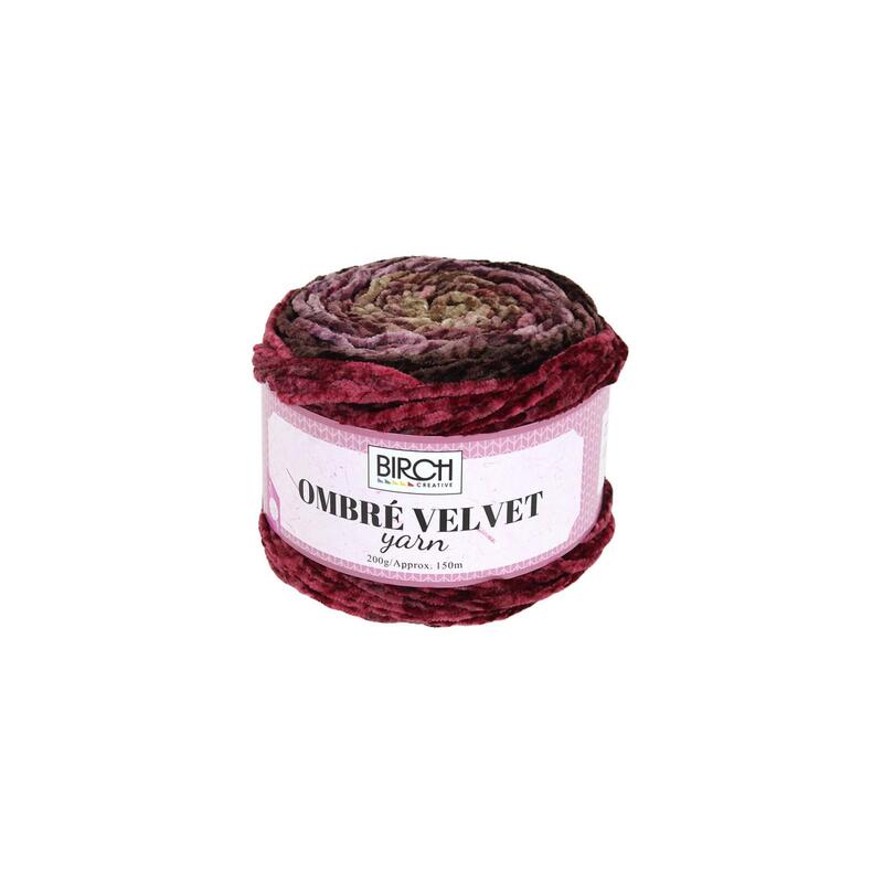 BIRCH Yarn OMBRE VELVET, DAMSON, Gradient Colour 200g/ Approx 150mt