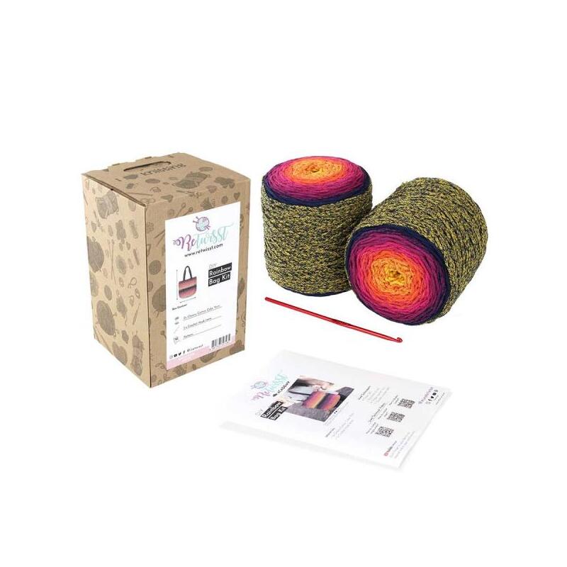 ReTwisst DIY Rainbow Bag Crochet Kit, (Recycled Craft Yarns)