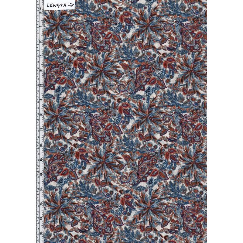 Tana Lawn FAR AWAY PALM (A) 100% Cotton 136cm Wide per 50cm
