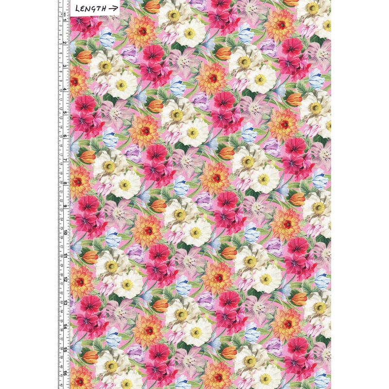 Liberty Fabrics Tana Lawn MELODY BLOOMS (B) Pink 100% Cotton 136cm Wide Per 50cm