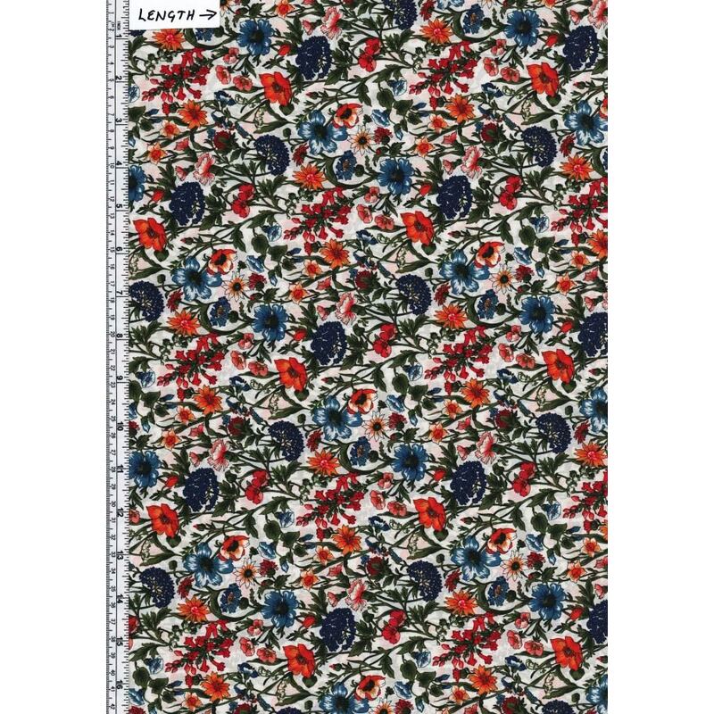 Tana Lawn RACHEL (Colourway A) 100% Cotton 136cm Wide per 50cm