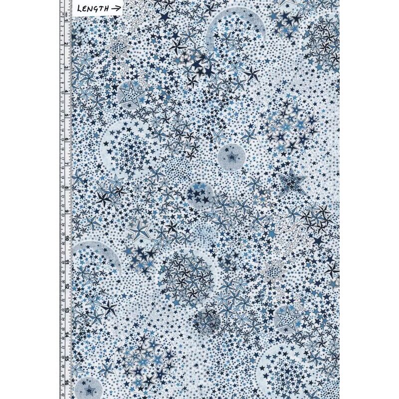 Tana Lawn ADELAJDA (D) Blue 100% Cotton 136cm Wide per 50cm