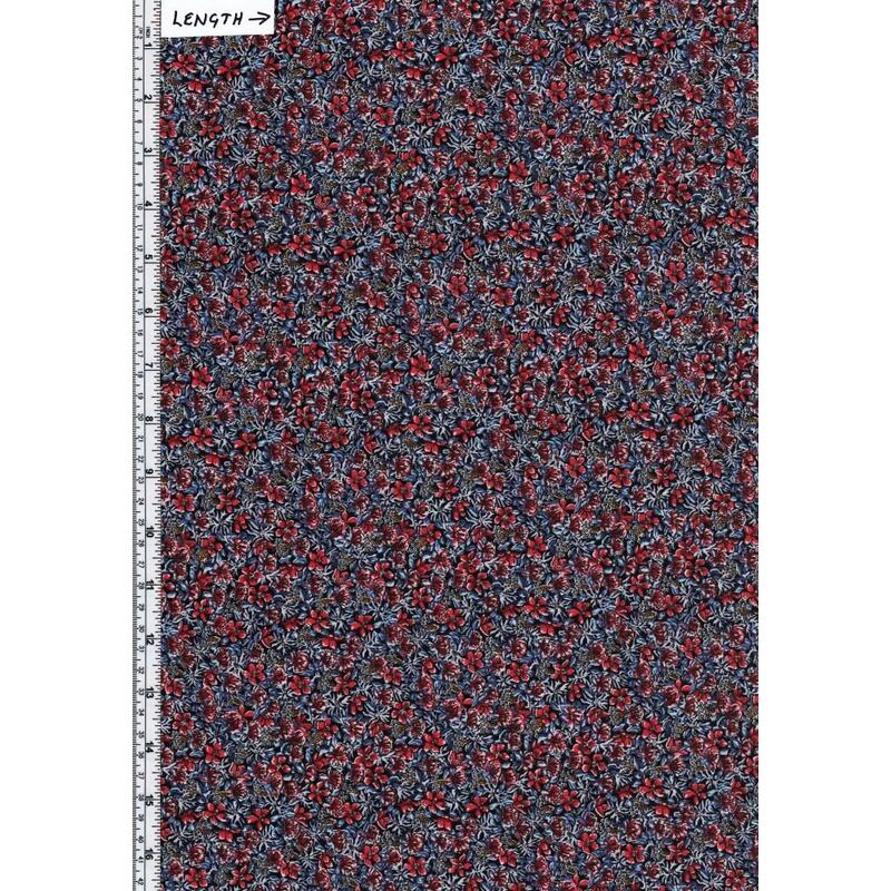 Tana Lawn RAGGED ROBIN (A) Red 100% Cotton 136cm Wide per 50cm