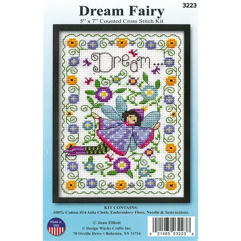 Joan Elliott DREAM FAIRY 5" x 7" Counted Cross Stitch Kit #3223
