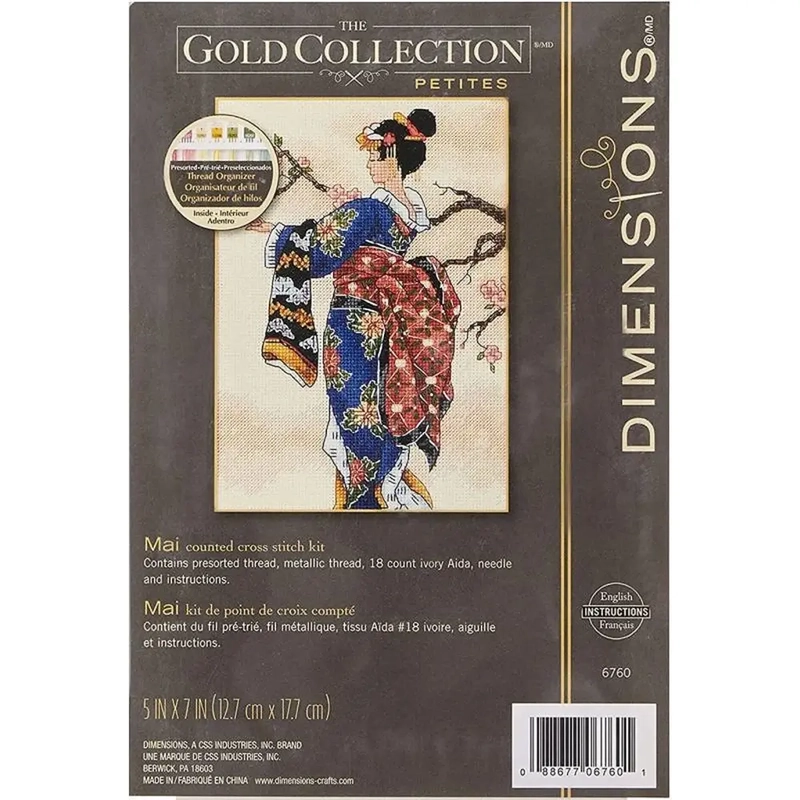 MAI Counted Cross Stitch Kit 12.7 x 17.7cm, 6760 By Dimensions Gold Collection Petites