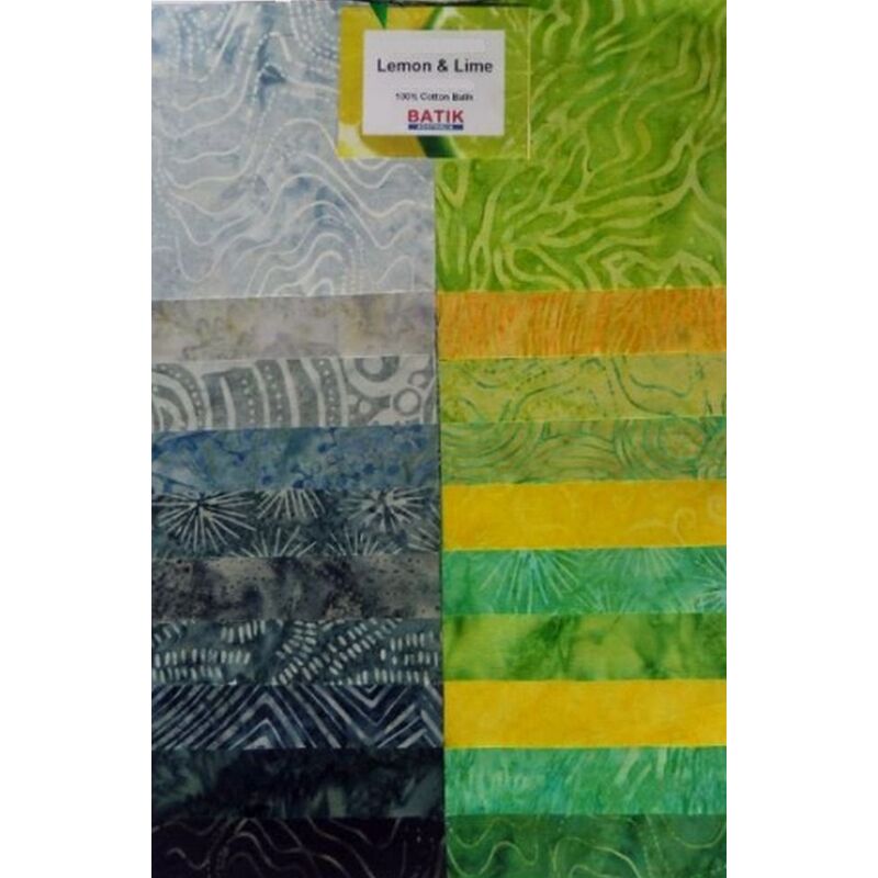 Batik Australia LEMON & LIME, 40 x 10 Inch Fabric Squares - LIMITED STOCK