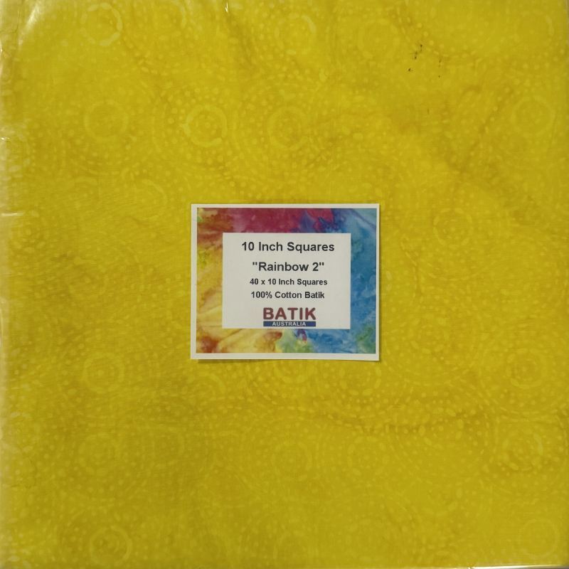 Batik Australia "RAINBOW 2", 40 x 10 Inch Fabric Squares - LIMITED STOCK