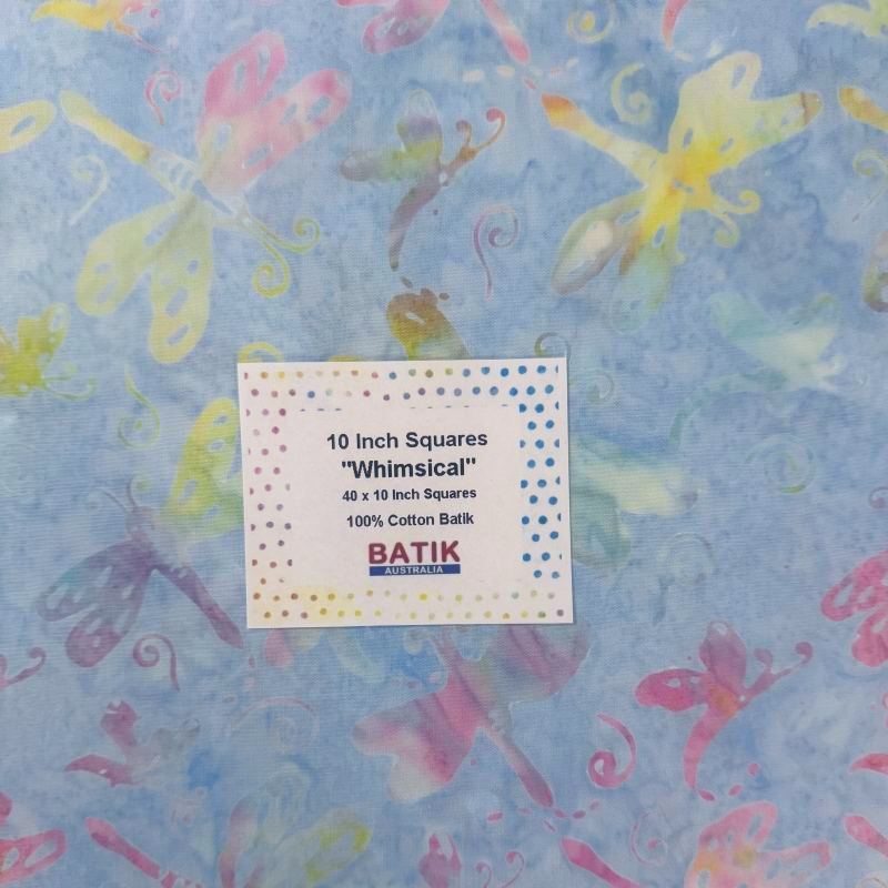 Batik Australia "WHIMSICAL", 40 x 10 Inch Fabric Squares - LIMITED STOCK