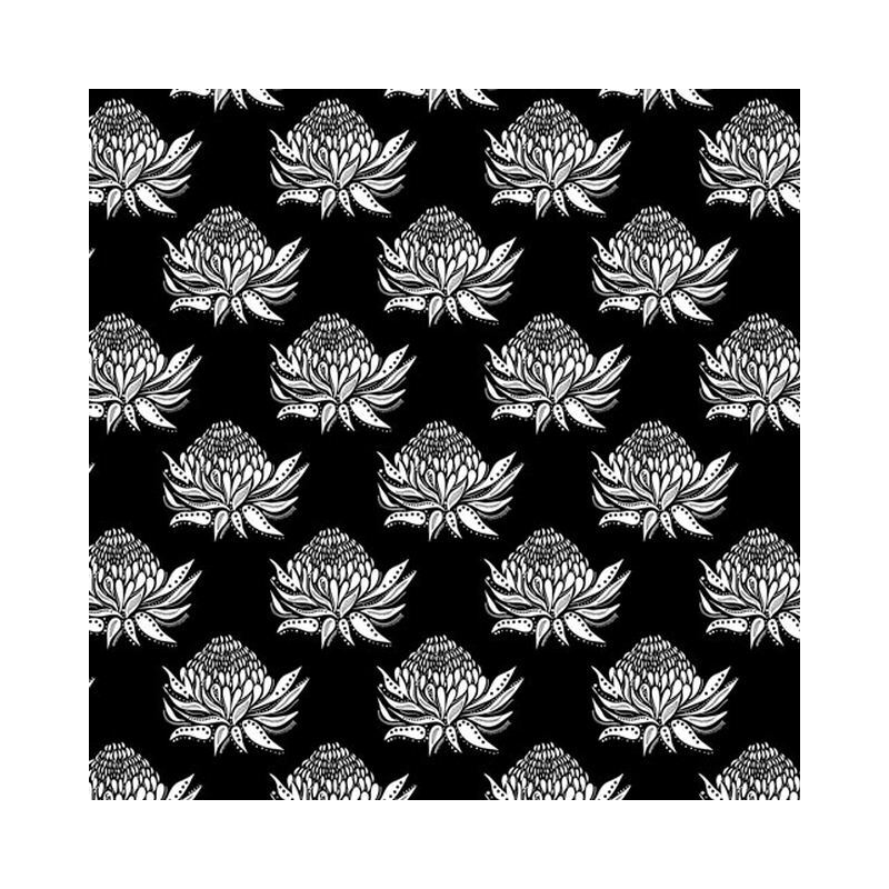 Great Southern Land Waratah Dream Black, 112cm Wide 100% Cotton Fabric