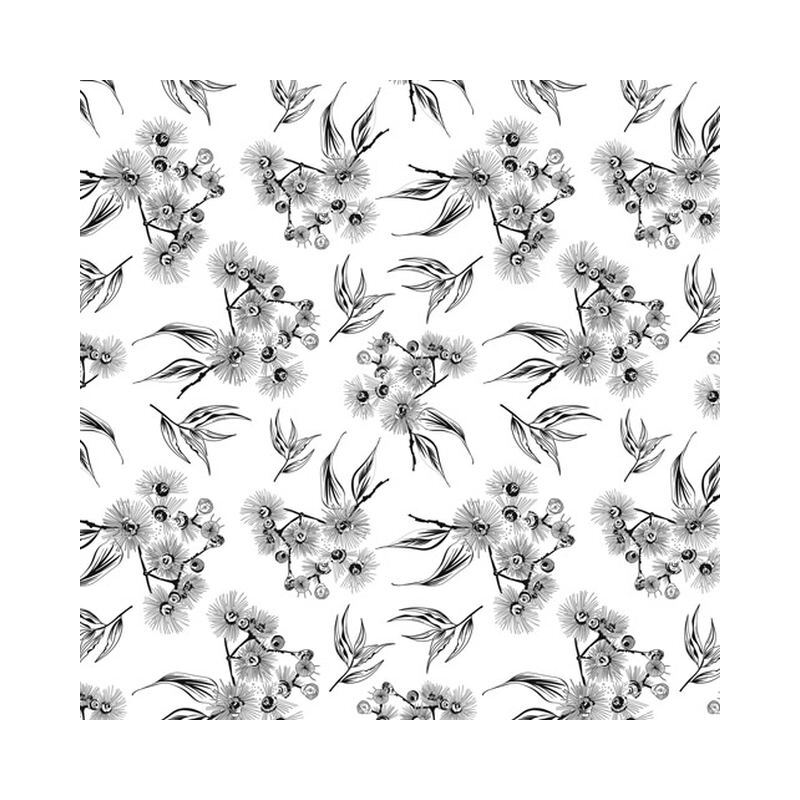 Great Southern Land Blooming Gumnuts White, 112cm Wide 100% Cotton Fabric