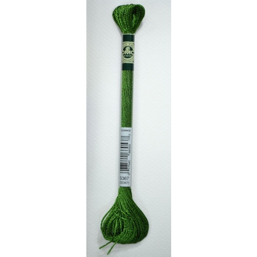 DMC Satin Floss S367 Dark Pistachio Green Embroidery Thread