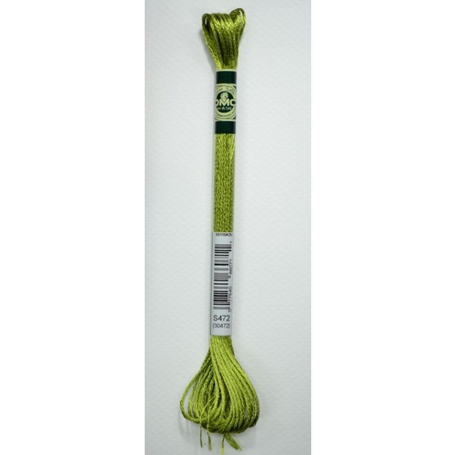 DMC Satin Floss S472 Ultra Light Avocado Green Embroidery Thread