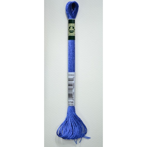DMC Satin Floss S798 Dark Delft Blue Embroidery Thread