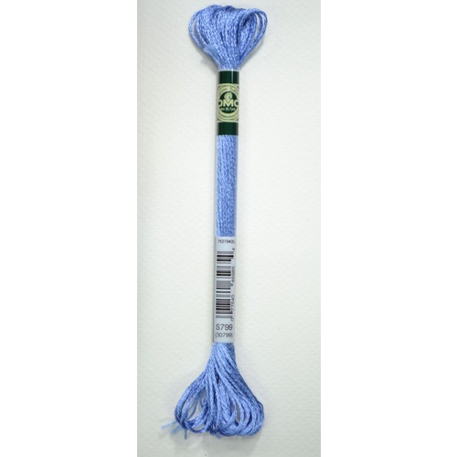 DMC Satin Floss S799 Medium Delft Blue Embroidery Thread