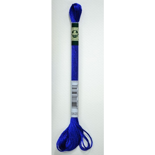 DMC Satin Floss S820 Dark Royal Blue Embroidery Thread