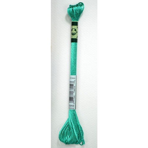 DMC Satin Floss S959 Medium Seagreen Embroidery Thread