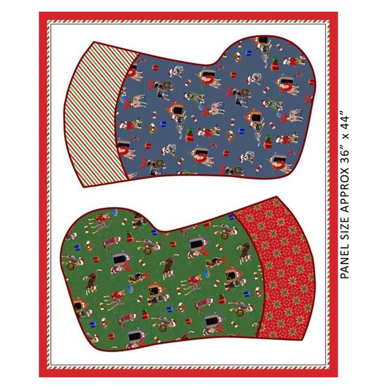 The Night Before Christmas Santas Helpers 30″ Stocking Panel Cotton Fabric 1117F