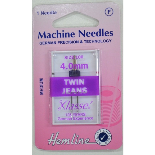 Hemline Klasse Twin Jeans Machine Needle 4.0mm, Sys HAX1, 15X1, 130/705H Pack 1