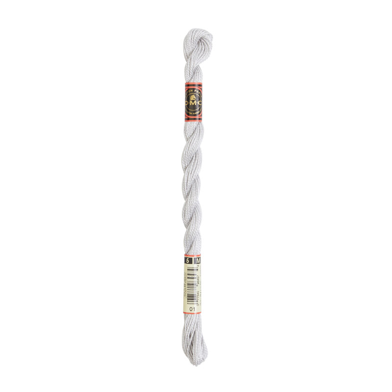 DMC Perle (Pearl) 5 Cotton, #01 MEDIUM TIN, (5g) 25m Skein