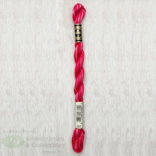 DMC Perle (Pearl) 5 Cotton, #107 VARIEGATED CARNATION, (5g) 25m Skein