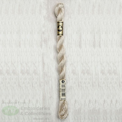 DMC Perle (Pearl) 5 Cotton, #3033 VERY LIGHT MOCHA BROWN, (5g) 25m Skein