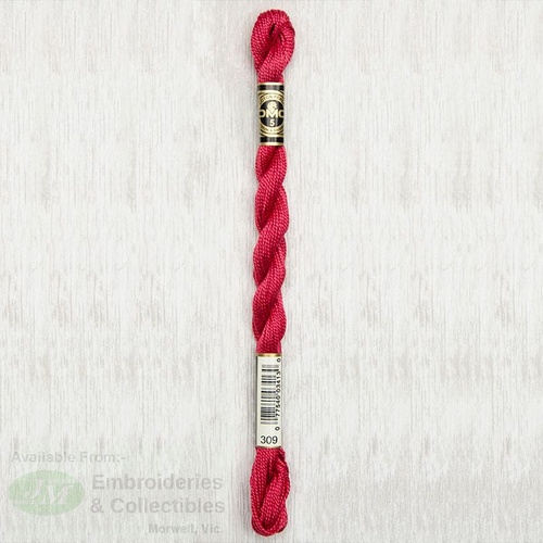 DMC Perle (Pearl) 5 Cotton, #309 DARK ROSE, (5g) 25m Skein