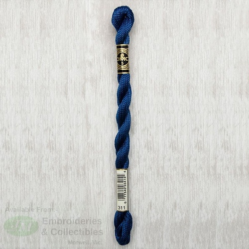 DMC Perle (Pearl) 5 Cotton, #311 MEDIUM NAVY BLUE, (5g) 25m Skein