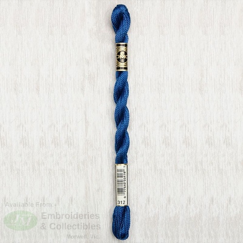 DMC Perle (Pearl) 5 Cotton, #312 VERY DARK BABY BLUE, (5g) 25m Skein