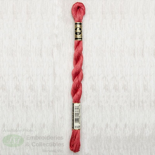 DMC Perle (Pearl) 5 Cotton, #3328 DARK SALMON, (5g) 25m Skein