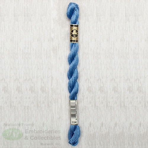 DMC Perle (Pearl) 5 Cotton, #334 MEDIUM BABY BLUE, (5g) 25m Skein