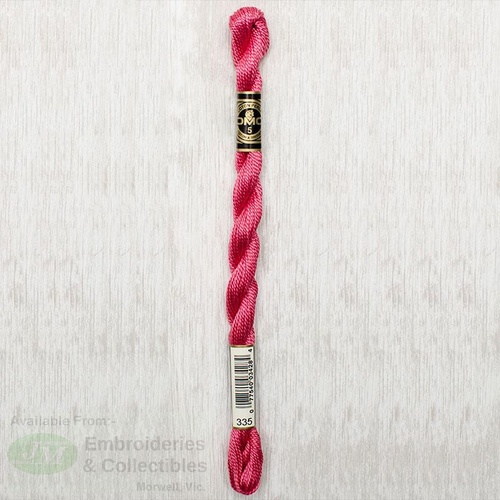 DMC Perle (Pearl) 5 Cotton, #335 ROSE, (5g) 25m Skein