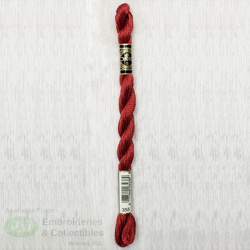 DMC Perle (Pearl) 5 Cotton, #355 DARK TERRA COTTA, (5g) 25m Skein