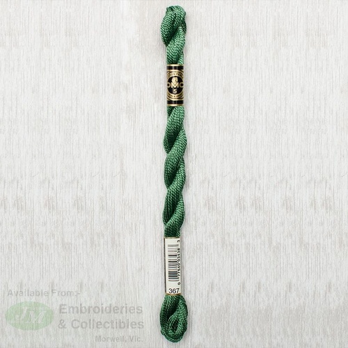 DMC Perle (Pearl) 5 Cotton, #367 DARK PISTACHIO GREEN, (5g) 25m Skein