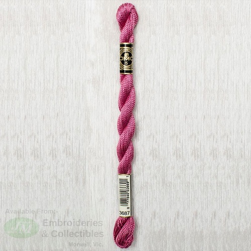 DMC Perle (Pearl) 5 Cotton, #3687 MAUVE, (5g) 25m Skein
