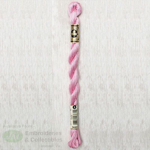 DMC Perle (Pearl) 5 Cotton, #3689 LIGHT MAUVE, (5g) 25m Skein
