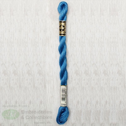 DMC Perle (Pearl) 5 Cotton, #3760 MEDIUM WEDGEWOOD BLUE, (5g) 25m Skein