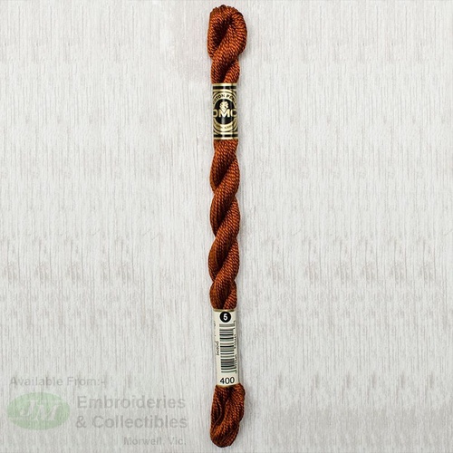 DMC Perle (Pearl) 5 Cotton, #400 DARK MAHOGANY, (5g) 25m Skein