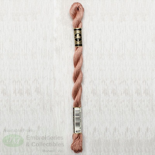DMC Perle (Pearl) 5 Cotton, #407 DARK DESERT SAND, (5g) 25m Skein