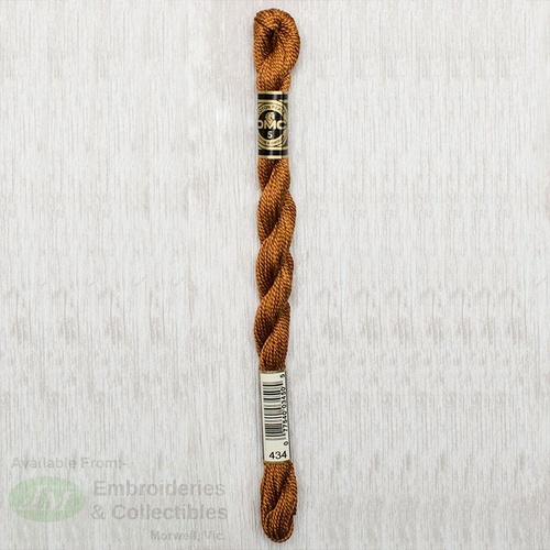 DMC Perle (Pearl) 5 Cotton, #434 LIGHT BROWN, (5g) 25m Skein
