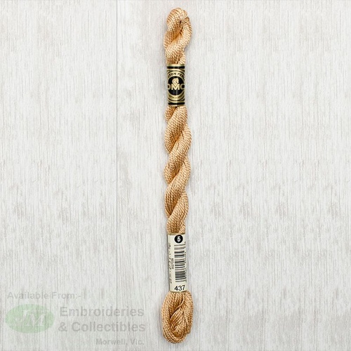 DMC Perle (Pearl) 5 Cotton, #437 LIGHT TAN, (5g) 25m Skein