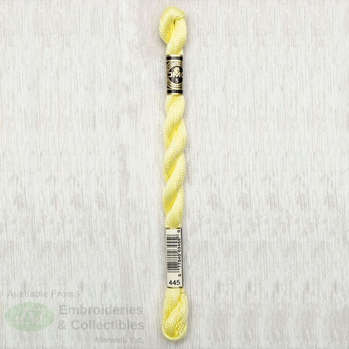 DMC Perle (Pearl) 5 Cotton, #445 LIGHT LEMON, (5g) 25m Skein