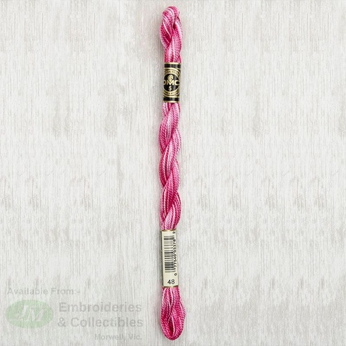 DMC Perle (Pearl) 5 Cotton, #48 VARIEGATED BABY PINK, (5g) 25m Skein