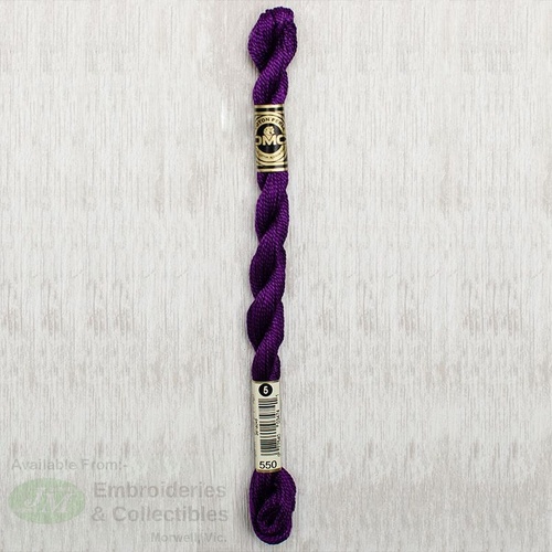 DMC Perle (Pearl) 5 Cotton, #550 VERY DARK VIOLET, (5g) 25m Skein