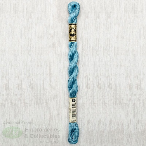 DMC Perle (Pearl) 5 Cotton, #597 TURQUOISE, (5g) 25m Skein
