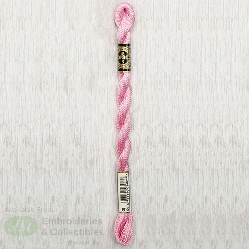 DMC Perle (Pearl) 5 Cotton, #605 VERY LIGHT CRANBERRY, (5g) 25m Skein