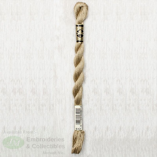 DMC Perle (Pearl) 5 Cotton, #612 LIGHT DRAB BROWN, (5g) 25m Skein
