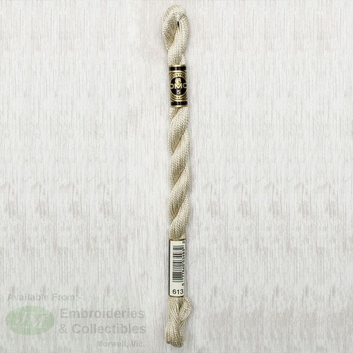 DMC Perle (Pearl) 5 Cotton, #613 VERY LIGHT DRAB BROWN, (5g) 25m Skein