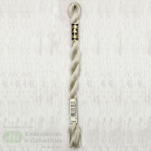 DMC Perle (Pearl) 5 Cotton, #644 MEDIUM BEIGE GRAY, (5g) 25m Skein