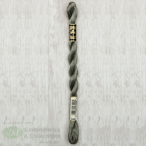DMC Perle (Pearl) 5 Cotton, #646 DARK BEAVER GRAY, (5g) 25m Skein